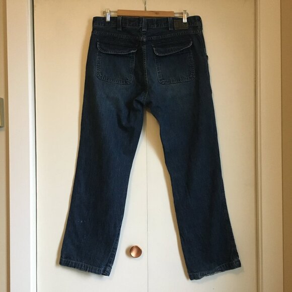 GAP 1969 100% Cotton Blue Army Jeans 36 X 32 Unisex - Picture 2 of 16